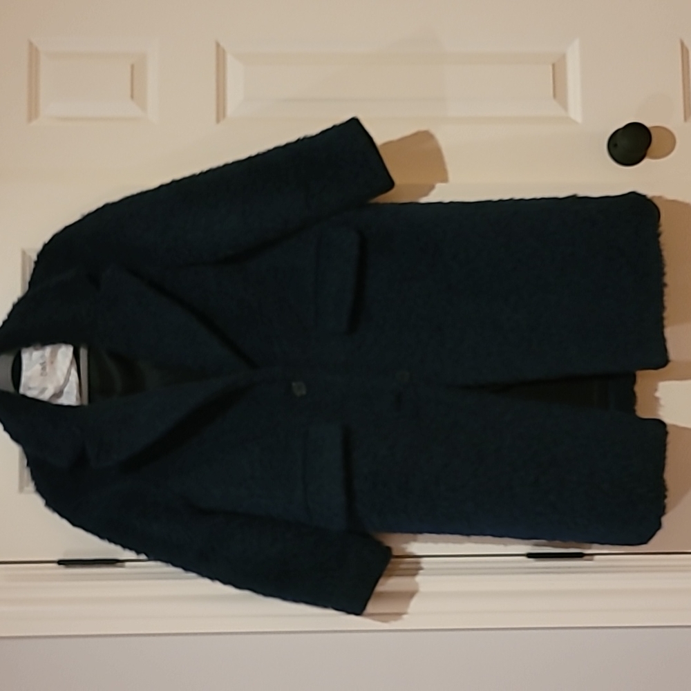BA&SH NAVY MOHAIR COAT, 0